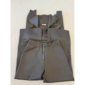 2 Piece Loungewear/Travel Set Quarter Zip Pullover/Wideleg Pants Size WM M Black